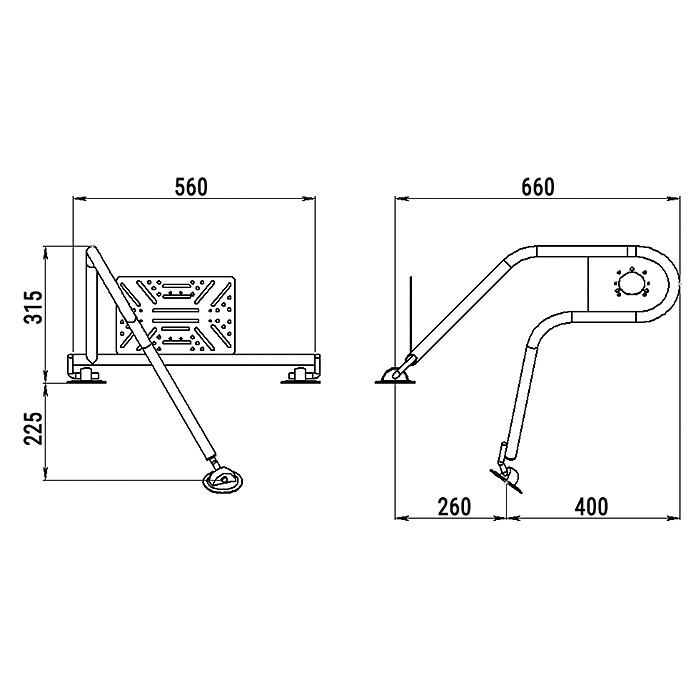 Стойка рулевая с креплением на баллон надувной лодки 25мм в Калуге