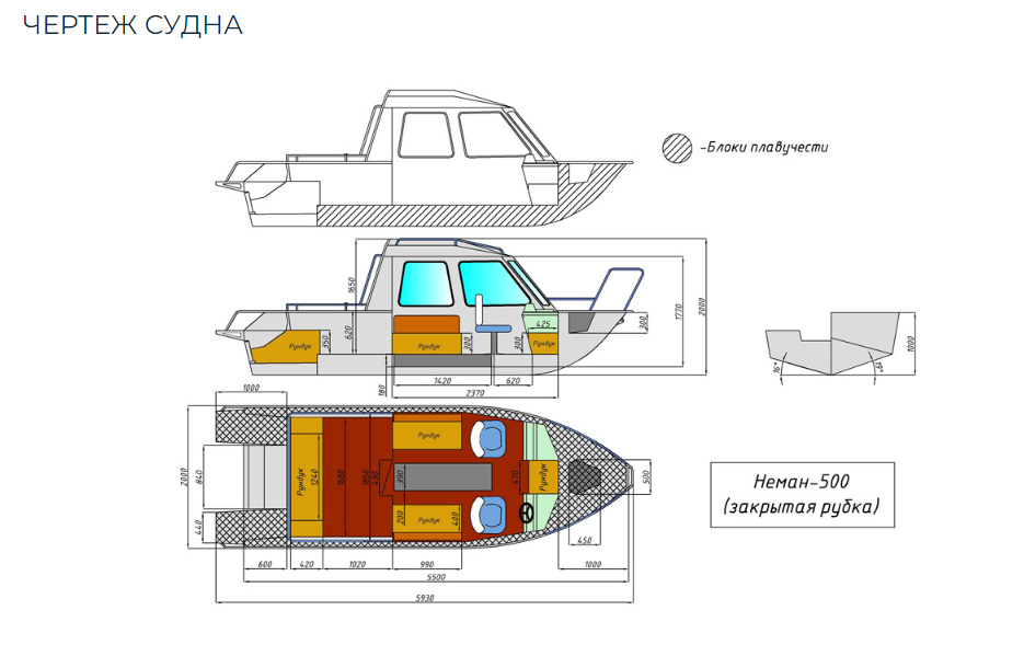 Алюминиевый катер Неман-500 (закрытая рубка) в Калуге