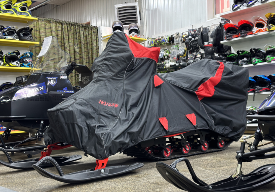 Чехол транспорт. снегохода IKUDZO HUNTER черно-красный Оксфорд ПРЕМИУМ качества с лого IKUDZO в Калуге