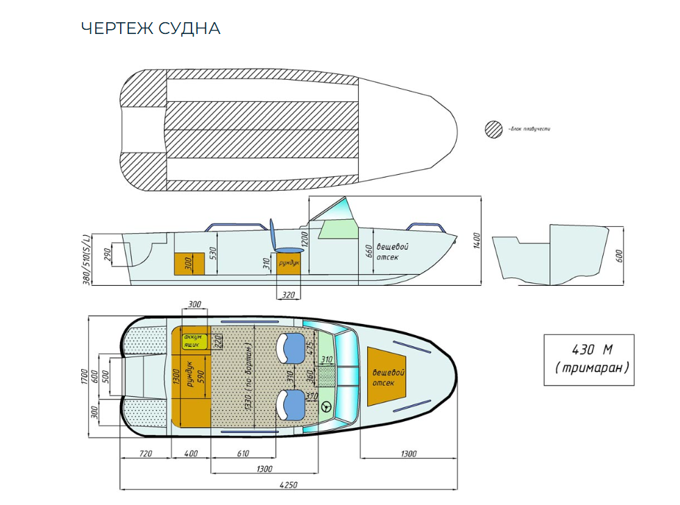 Стеклопластиковый катер Wyatboat-430 M (тримаран) в Калуге