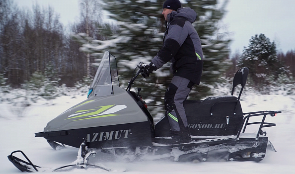 Миниснегоход Бурлак Азимут 20 л.с. , эл.запуск, реверс, тормоз гидравл, капот серый в Калуге