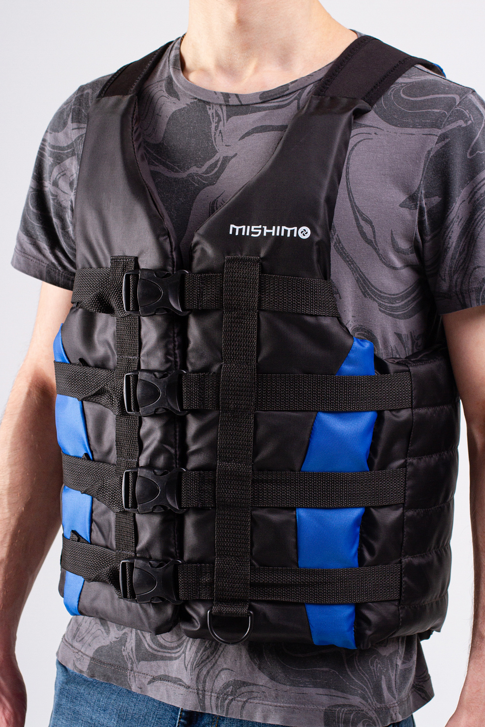 Жилет спасательный MISHIMO PRO Премиум качества Черно-синий в Калуге