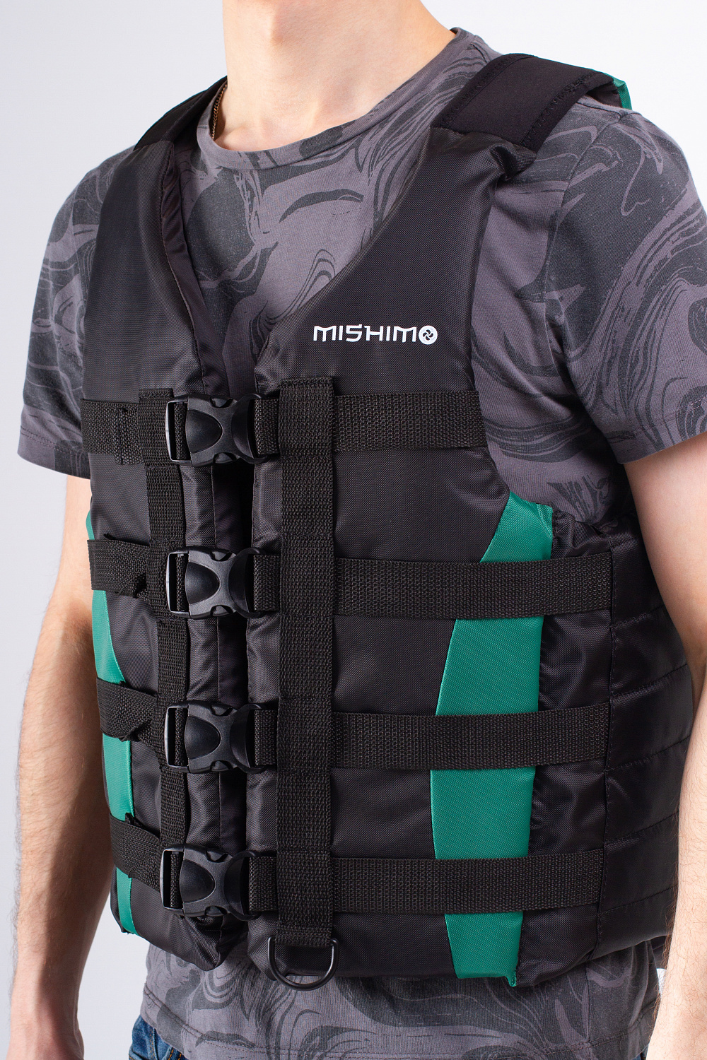Жилет спасательный MISHIMO PRO Премиум качества Черно-зеленый в Калуге