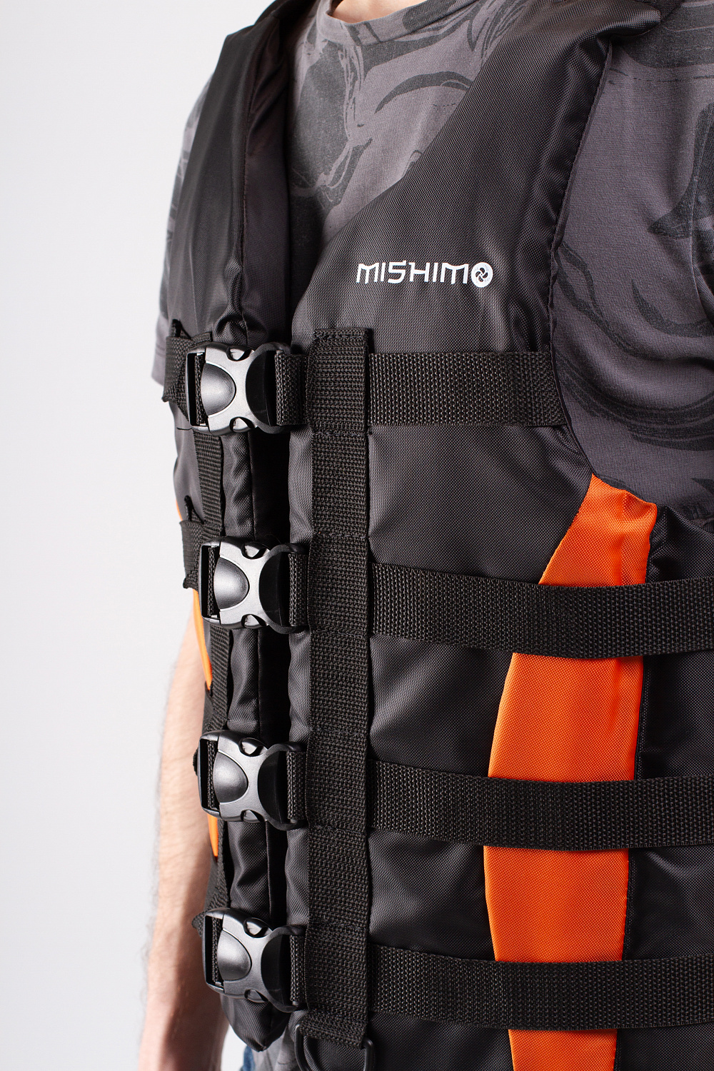 Жилет спасательный MISHIMO PRO Премиум качества Черно-оранжевый в Калуге