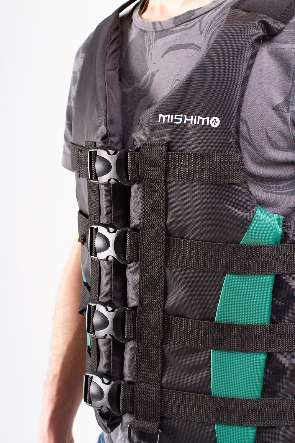 Жилет спасательный MISHIMO PRO Премиум качества Черно-зеленый в Калуге